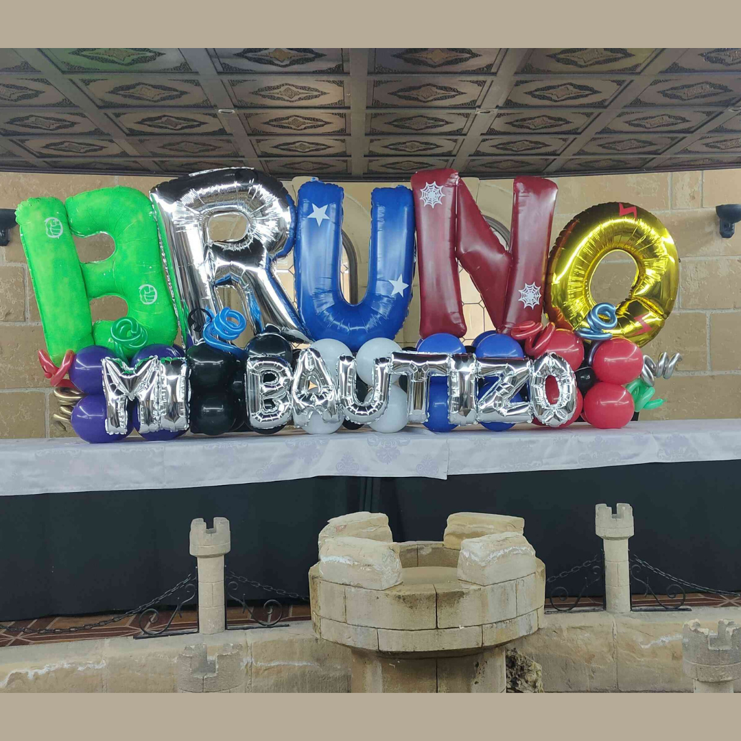 Globos de Letras Bautizo Avengers